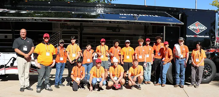 Williamsport Area High School Career and Technical Education students at Spartan RV Chassis